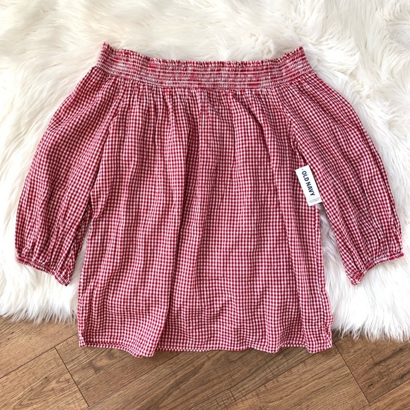Old Navy Tops - Old Navy Gingham Off the Shoulder Top